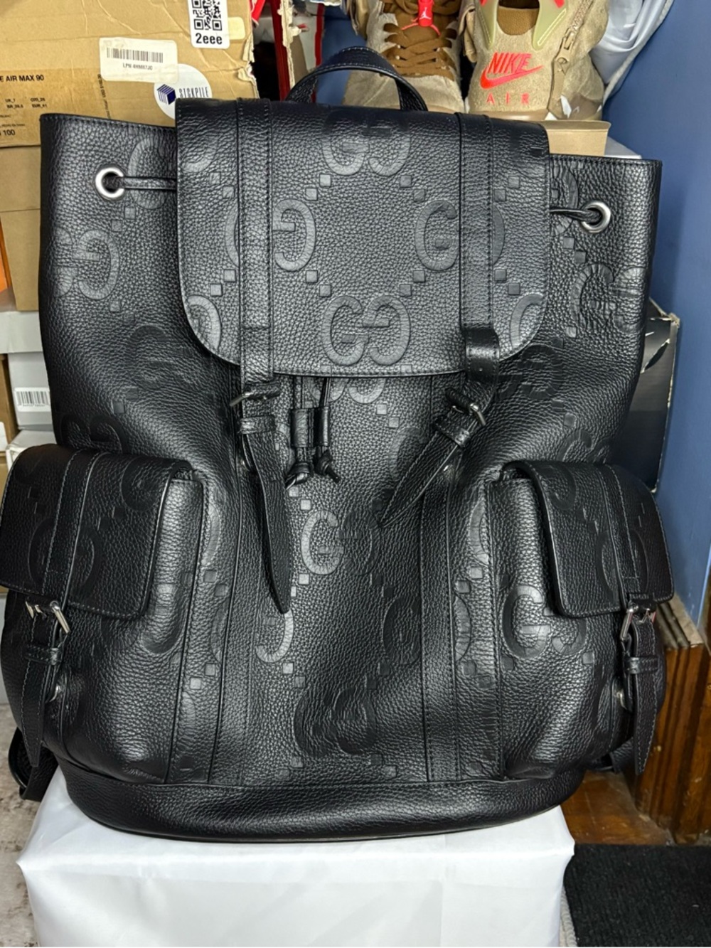 Gucci I i Backpack Jumbo GG Leather Black